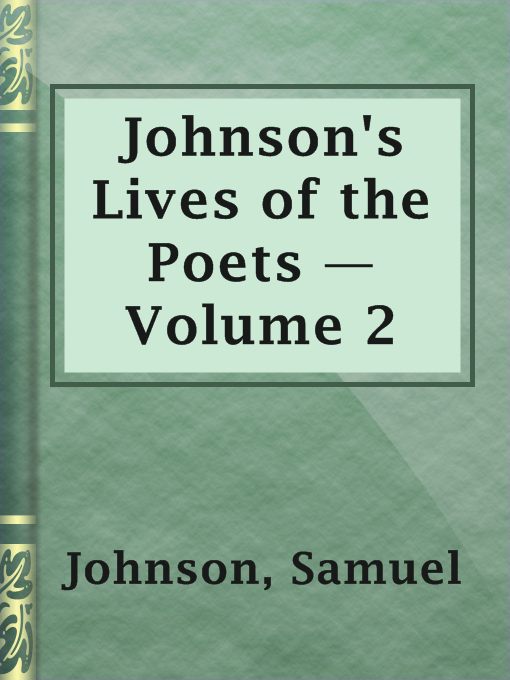 Cover image for Johnson's Lives of the Poets — Volume 2